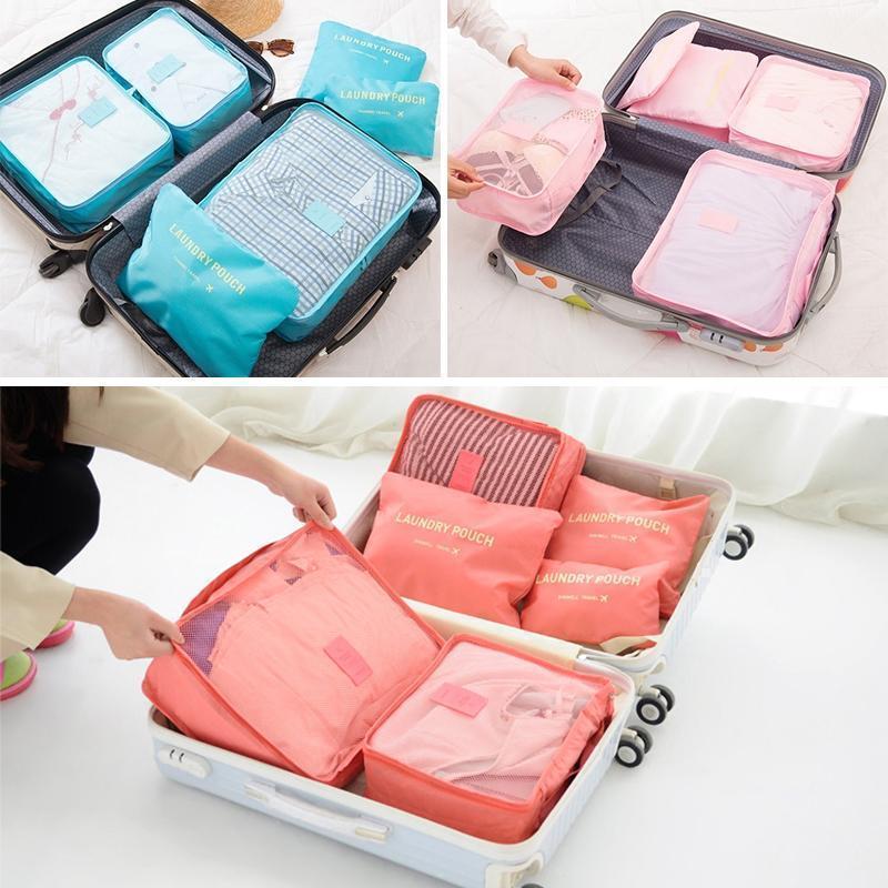 6-Piece Travel Set Storage Cubes for Clothes and Accessories