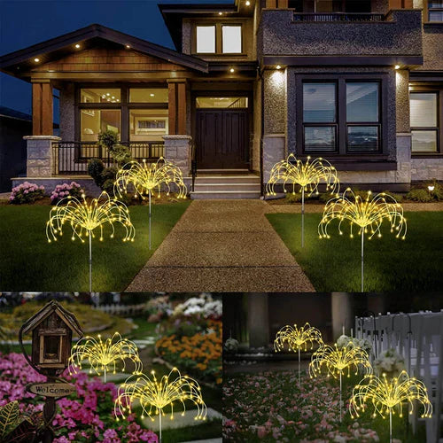 Waterproof Solar Garden Lamp with Firework Effect – SparkGlow