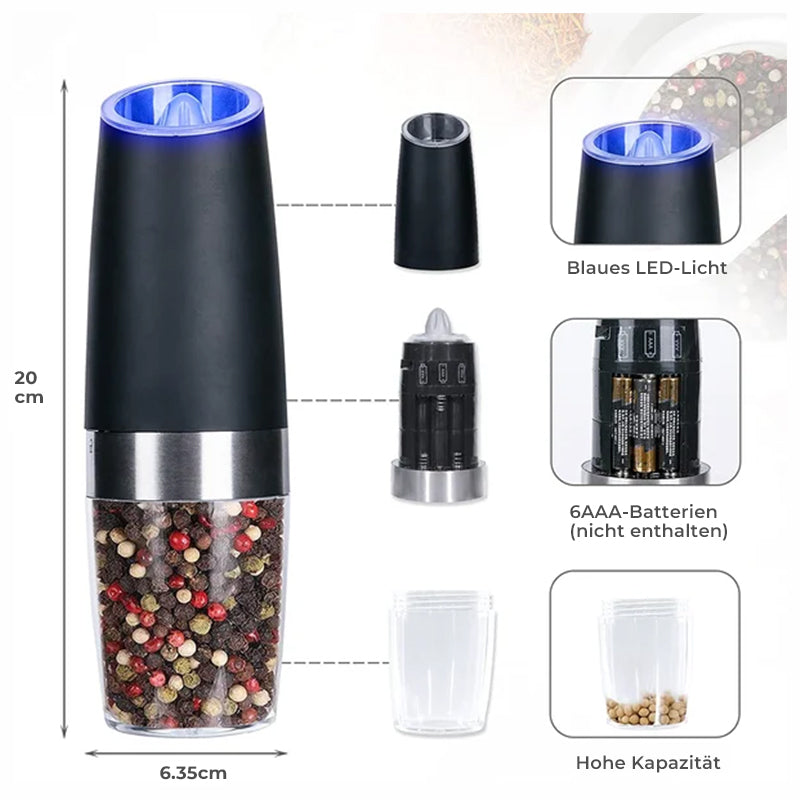 Electric Gravity Induction Salt and Pepper Mill