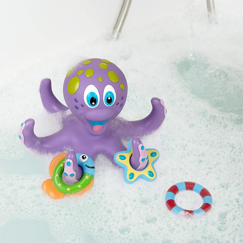 Children's Octopus Bath Toy with 5 Rings