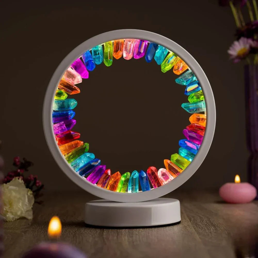 AuraGlow Premium Crystal Lamp | Mood-enhancing nightlight with sleek design and USB power