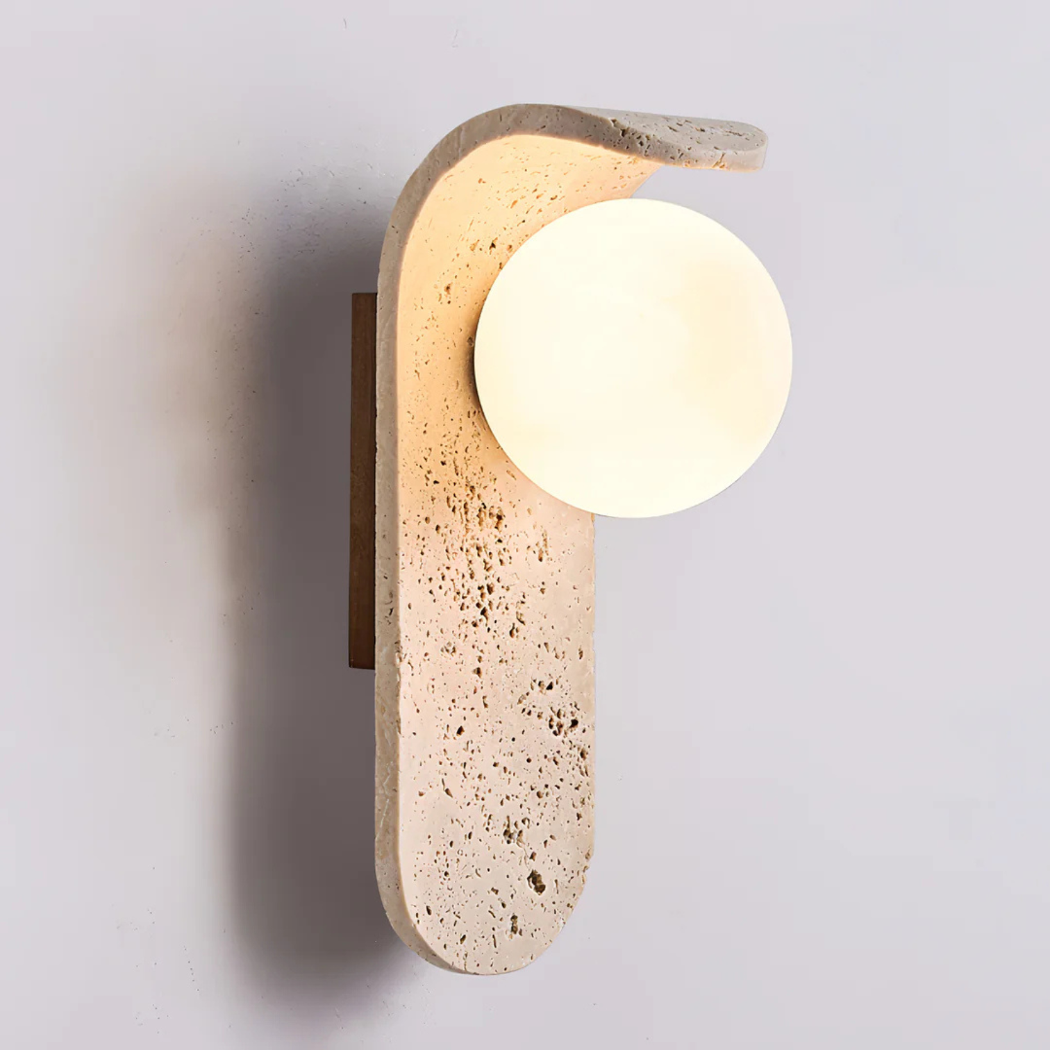 Travertine Wall Lamp – Organic Warmth and Timeless Elegance