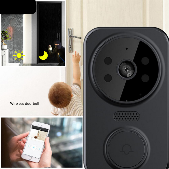 Black Smart Wi-Fi Doorbell with Camera – Noctiq