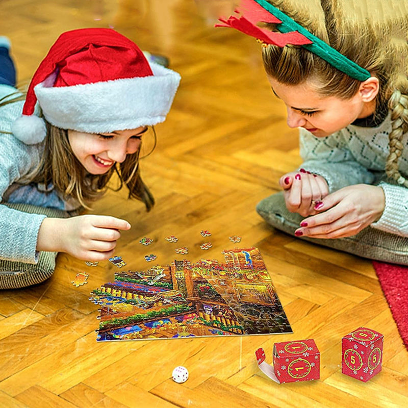 Christmas Puzzle Advent Calendar – 1008 Pieces, Daily Puzzle Fun