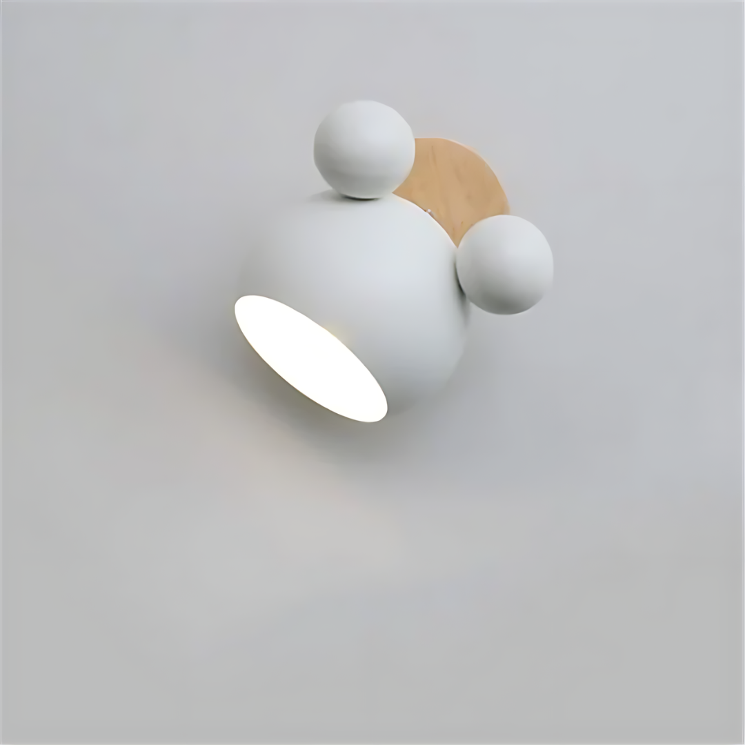 LumiMickey Nordic Wall Light | Adorable Mickey-shaped LED sconce for a cozy children's bedroom and playroom.