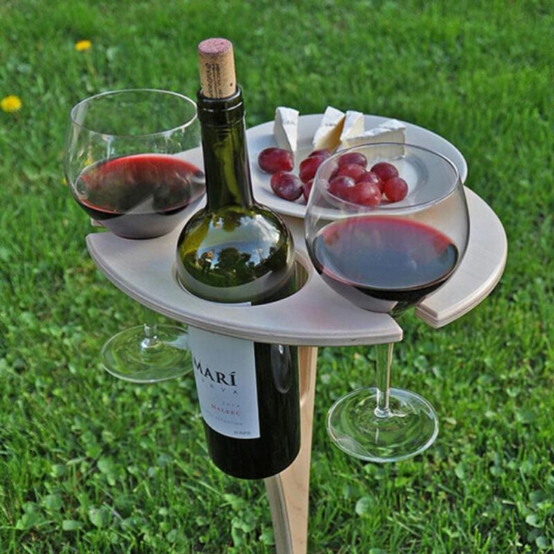 Portable Wine Table for Outdoor Use