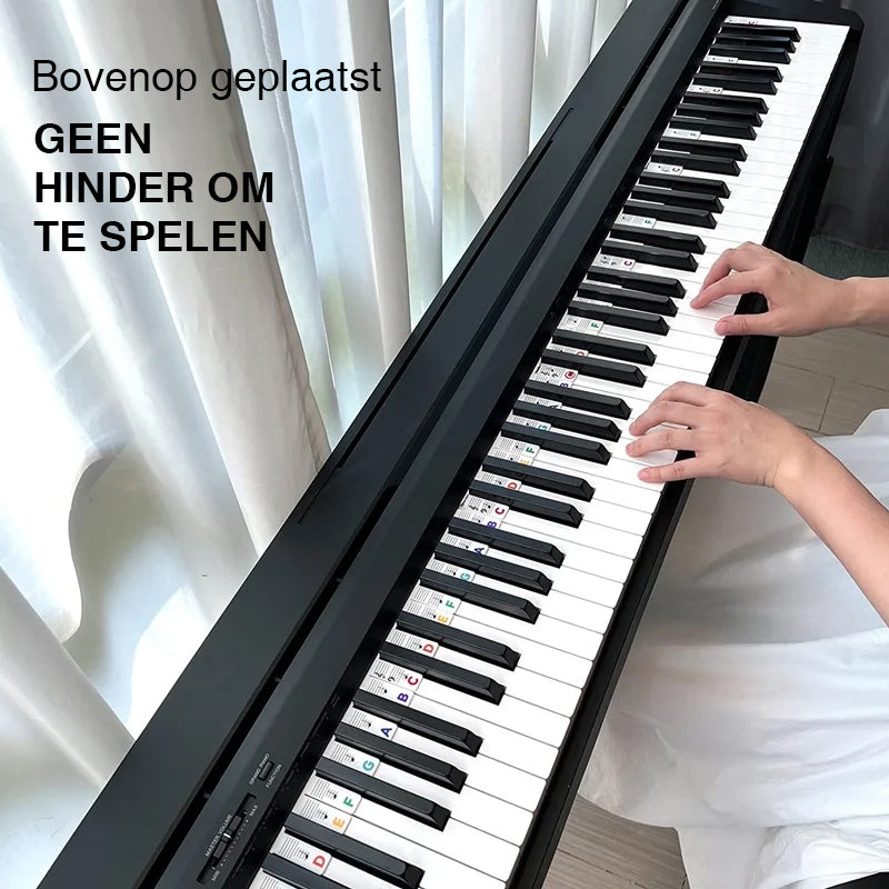 Removable Note Labels Made of Silicone for 88-Key Pianos and Keyboards