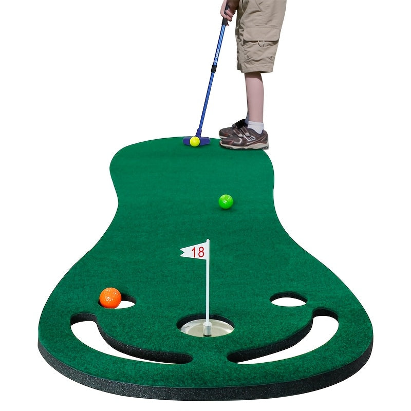Portable Golf Putting Mat 91×274 cm | Indoor & Outdoor Putting Mat | Dual-Colour Design with Felt Texture