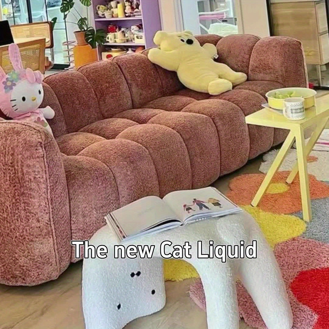 Cat-Shaped Plush Pouf – Cozy and Functional Design