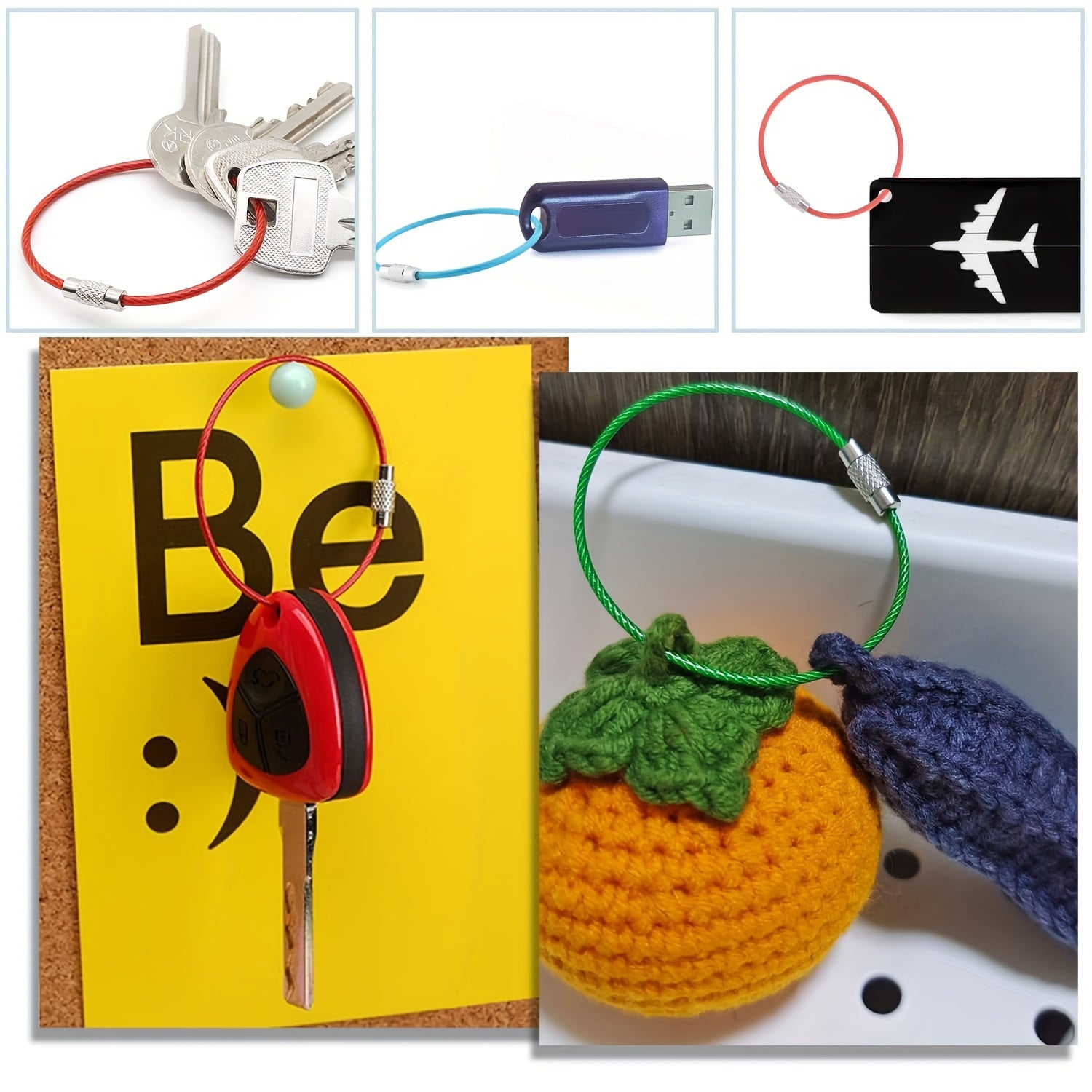 Steel Cable Keychains Set – Durable Keychains for Travel and Outdoor Activities