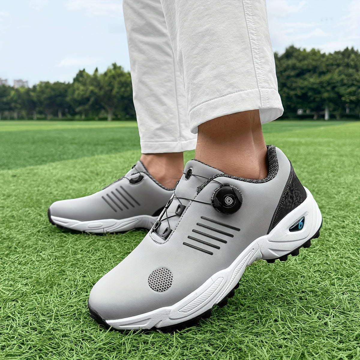 Golfeasy | Men's Golf Shoes with Grip & Dial Closure Mechanism | Rotatable Lacing System | Twist Closure | Lightweight & Breathable Design