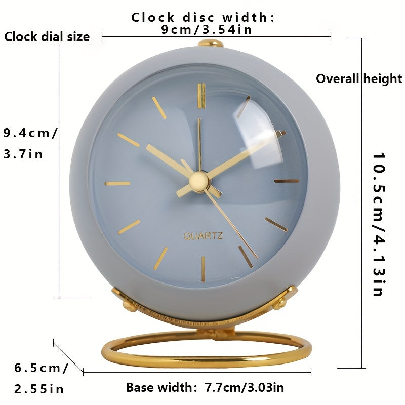 Nordic Silent Desk Clock – Luminous Hands & Metal Frame