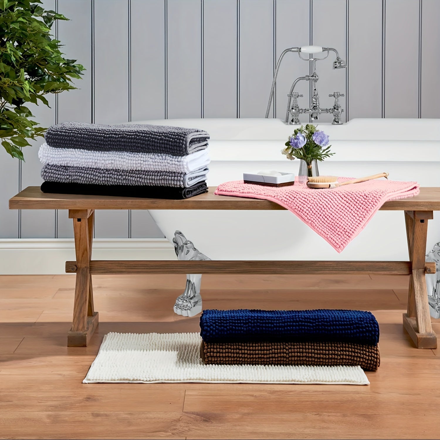 Ultra-Soft Chenille Bath Mat – Perfect for Bathroom or Entrance