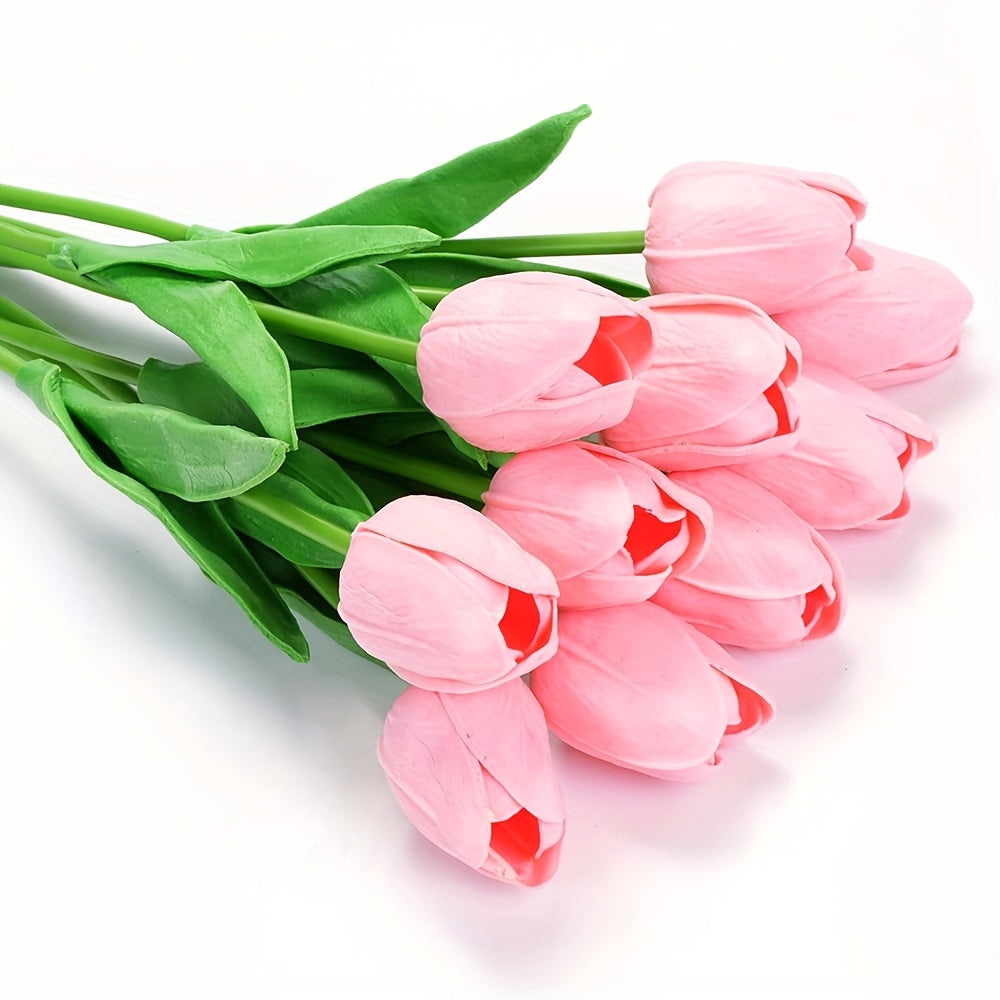 Set of 10 Artificial White Tulips – Perfect for Weddings, Photography, and Interior Decoration