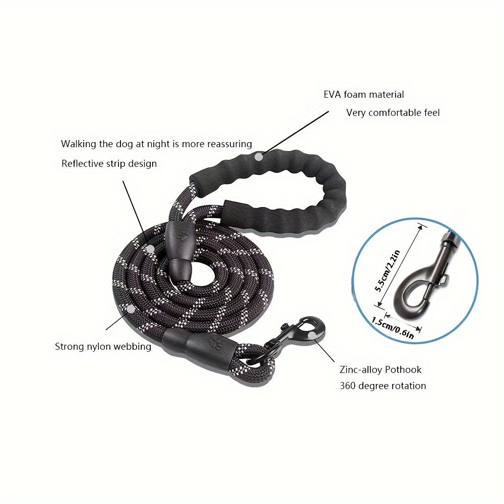 Reinforced Reflective Dog Lead with Padded Handle – Durable and Safe for Strong Dogs