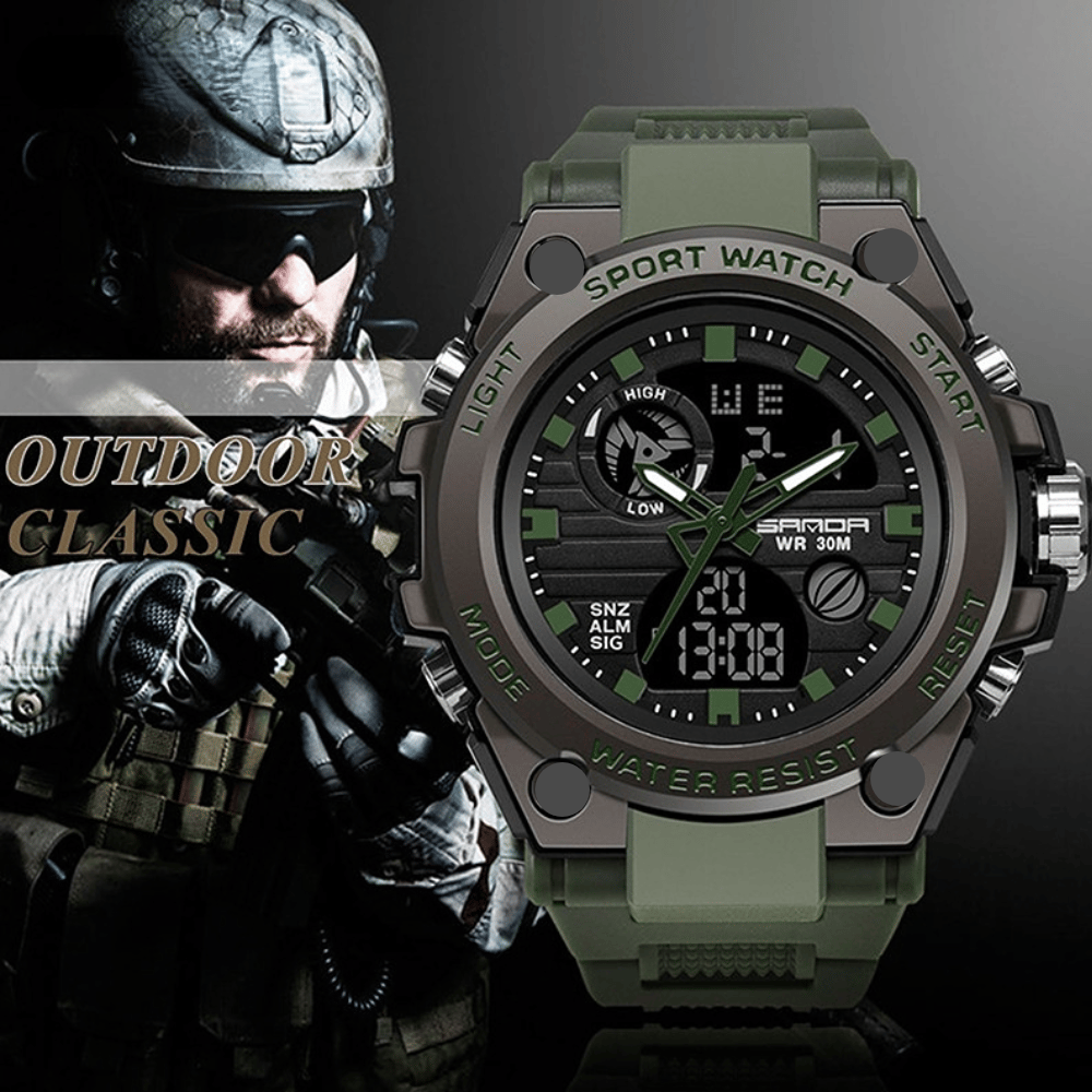 ⌚Sporty Dual-Display Mode Multifunctional Waterproof Illuminated Men's Wristwatch