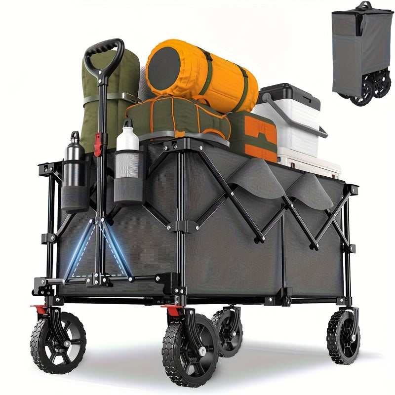 RuggedTrail Folding All-Terrain Trolley – 200L Capacity and 200kg Load Bearing