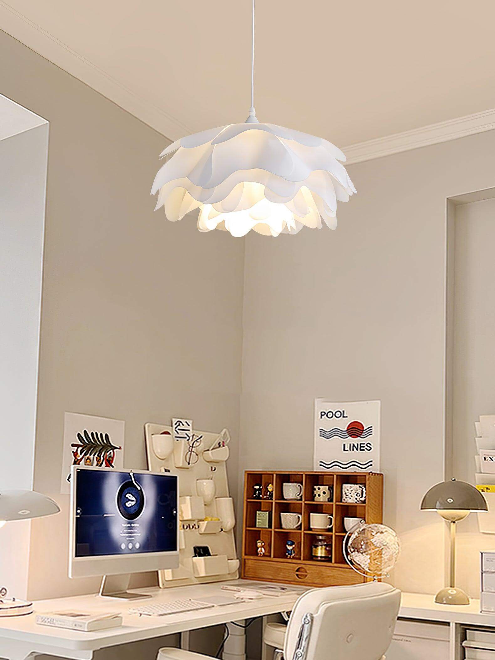 Flower-Shaped Pendant Light - White Pendant Light