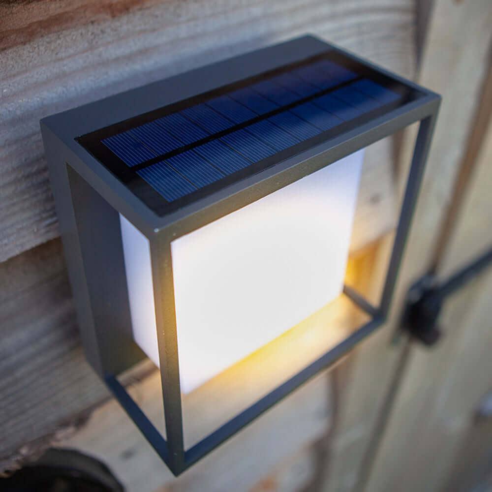 Modern Outdoor Wall Light with Solar Power & Sensor