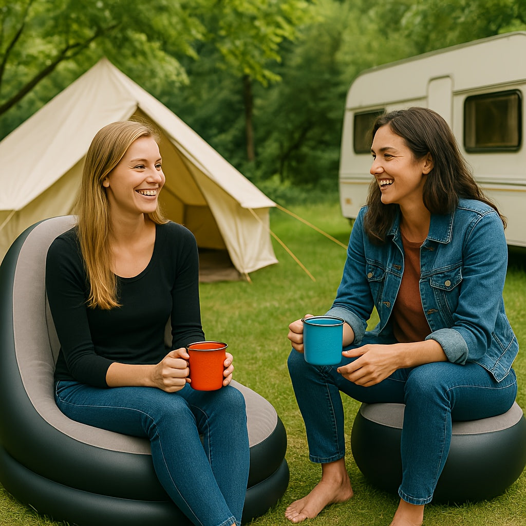 Inflatable Sofa Lounger with Footrest - Waterproof & Comfortable