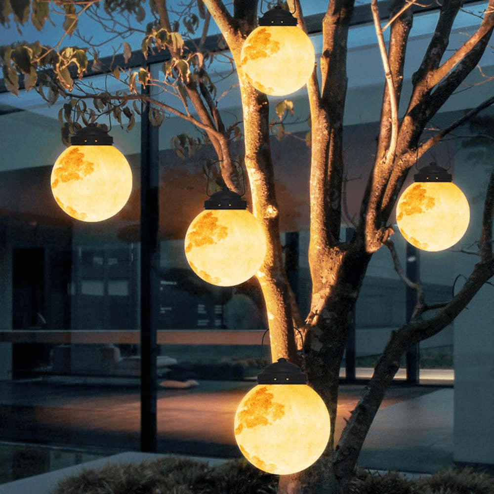 LED Outdoor Pendant Light - Gold Metal & Resin