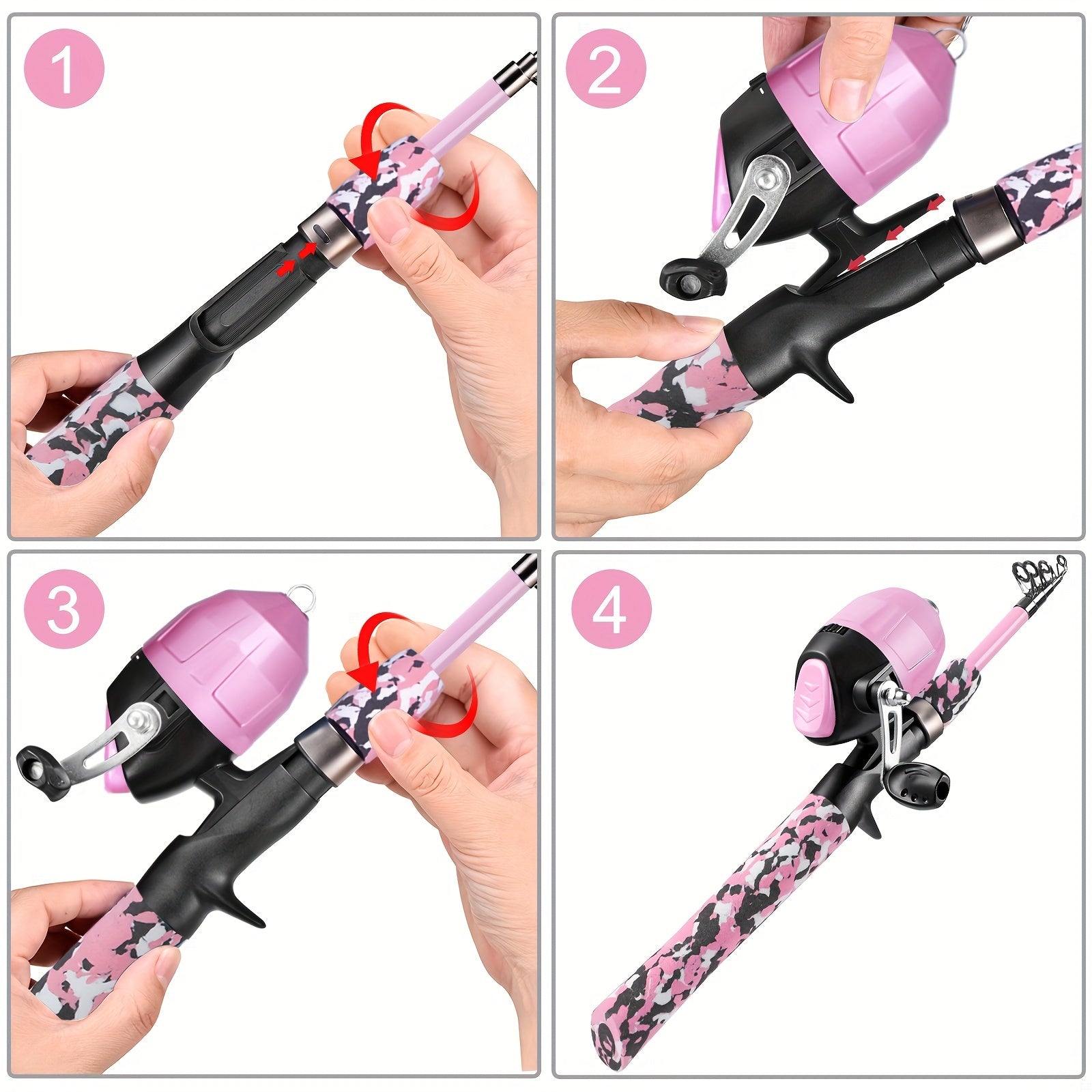 Complete Beginner Telescopic Fishing Rod & Reel Set with Carry Bag and Tackle Box