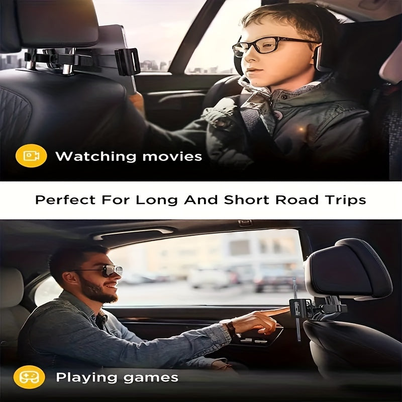 Car Headrest Tablet Holder – Adjustable Mount for Tablets and Smartphones