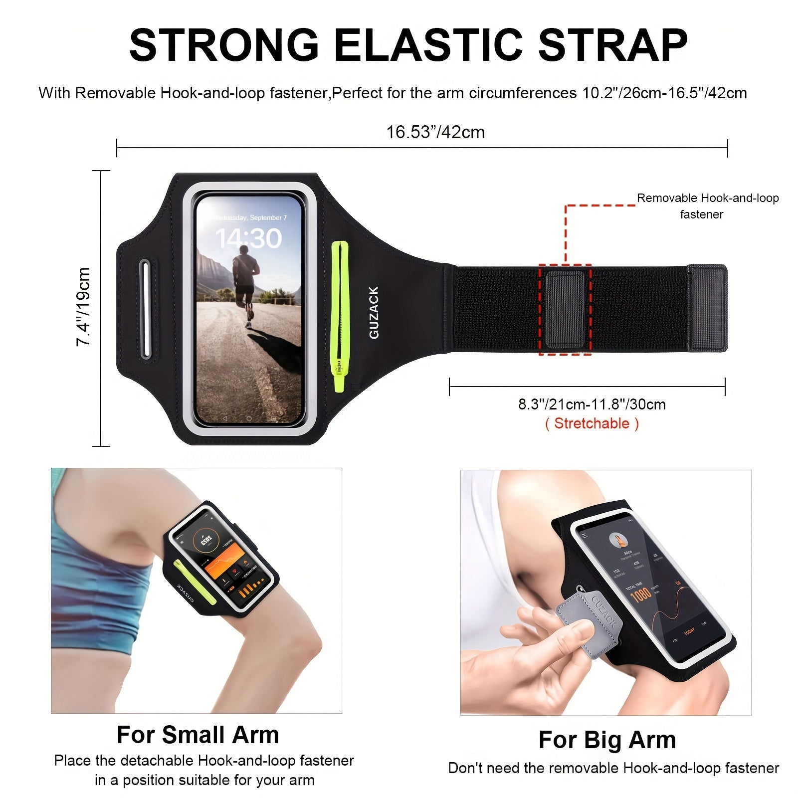 Running Phone Holder with Earphone Pouch - Adjustable Armband for Athletes