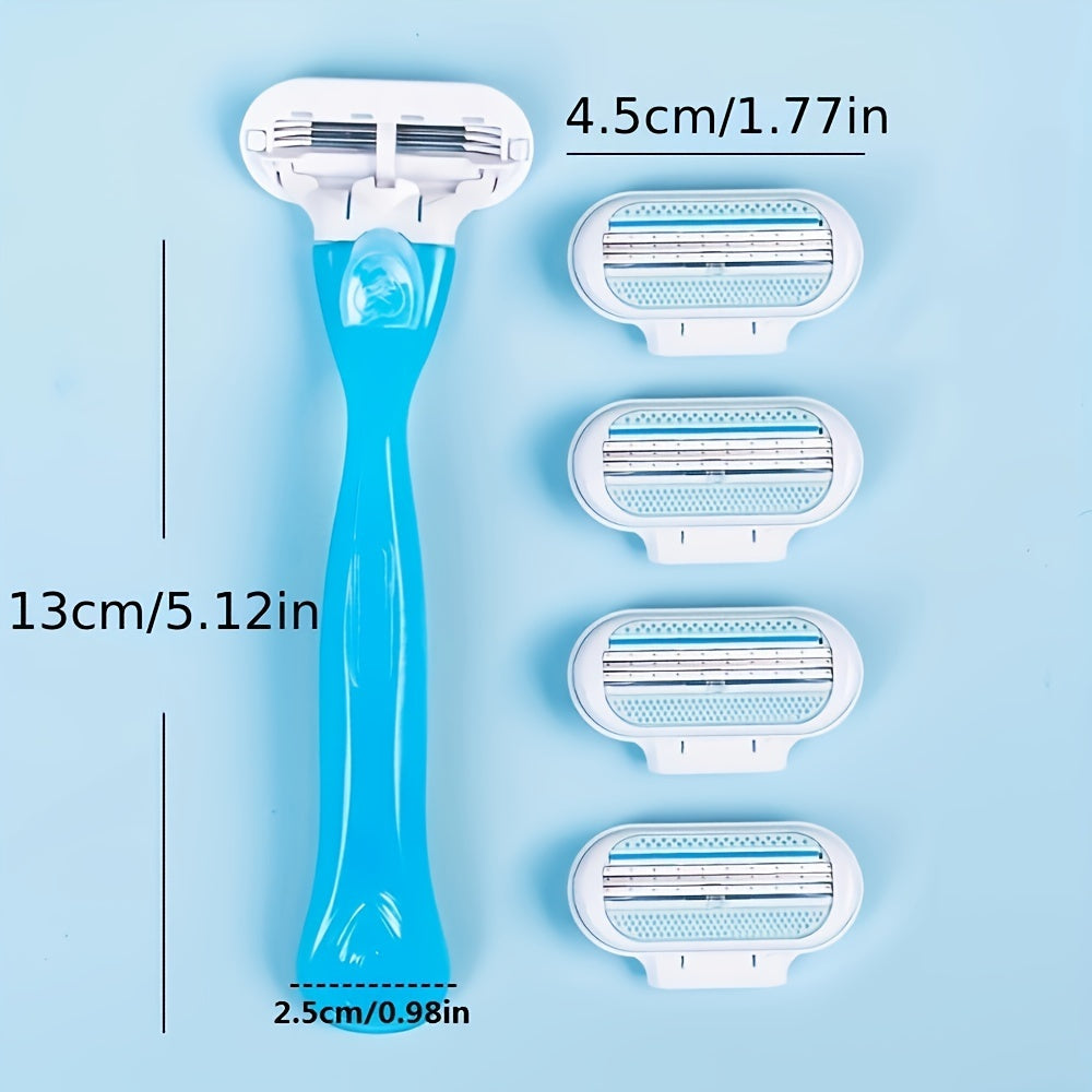 Manual Ladies Shaver with 8 Removable Blades – Smooth and Comfortable