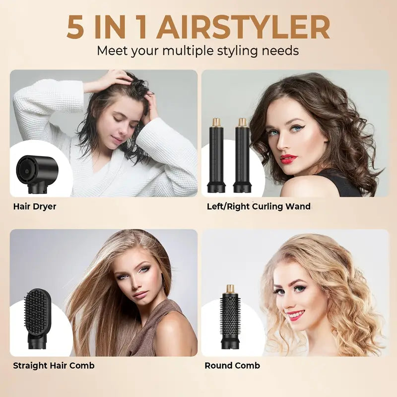 ProStyler 5-in-1 Hair Styling Set - Hairdryer, Curling Iron and Straightening Brush