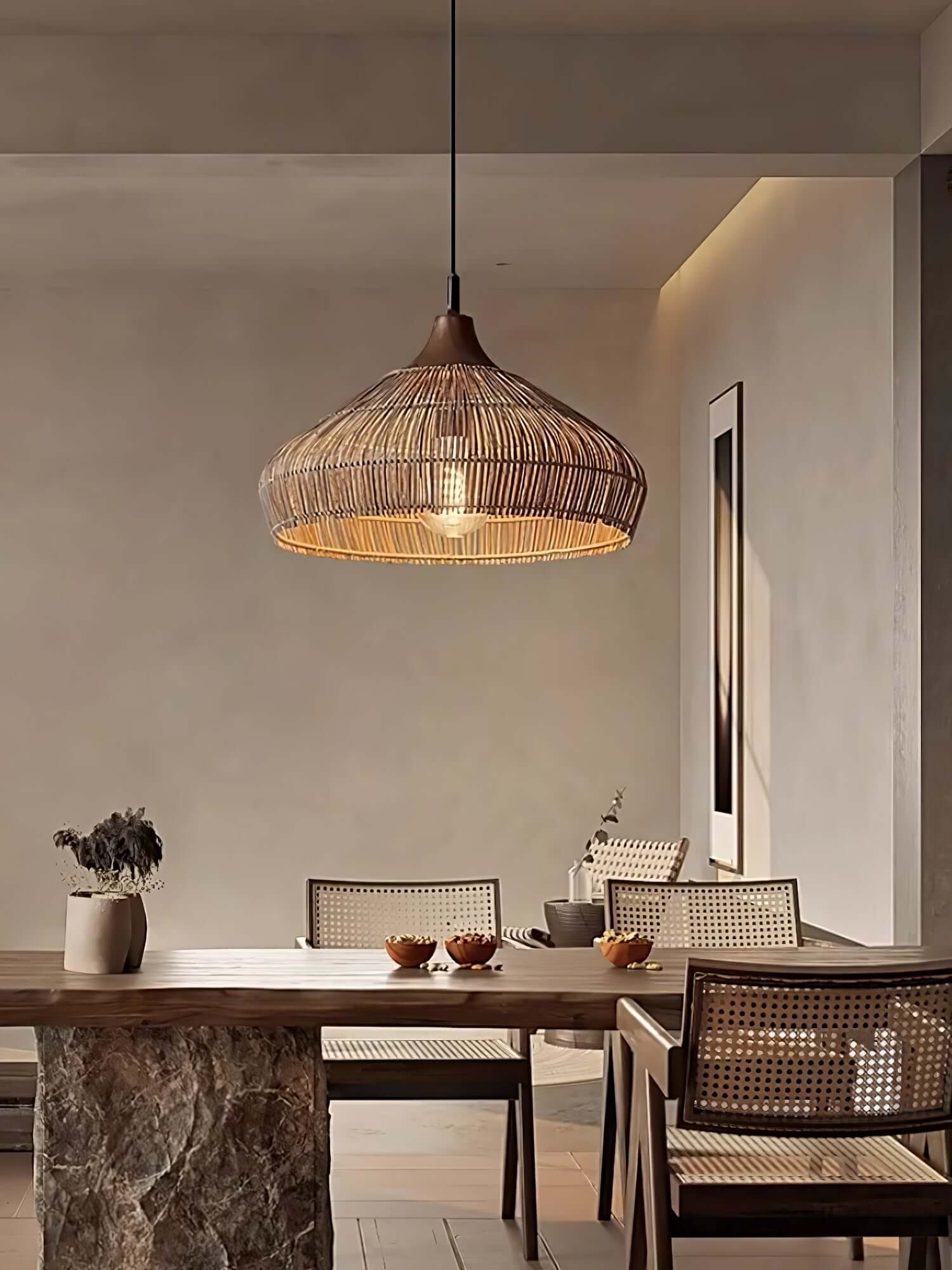 Rattan Pendant Lamp - Bohemian Style Pendant Light