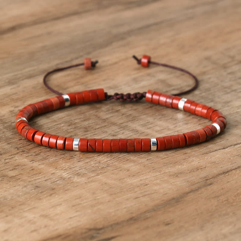 Braided Bracelet with 2.4 mm Natural Stone Beads – Seraphina