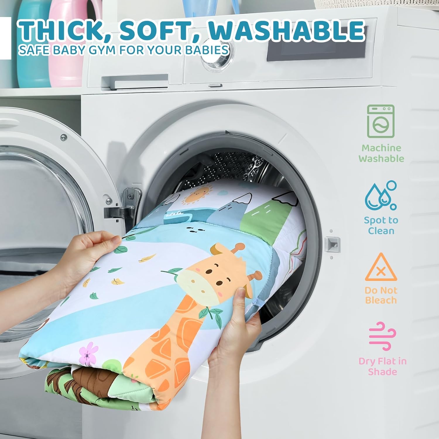 8-in-1 Baby Gym & Ball Pit - Washable Play Mat with Toys