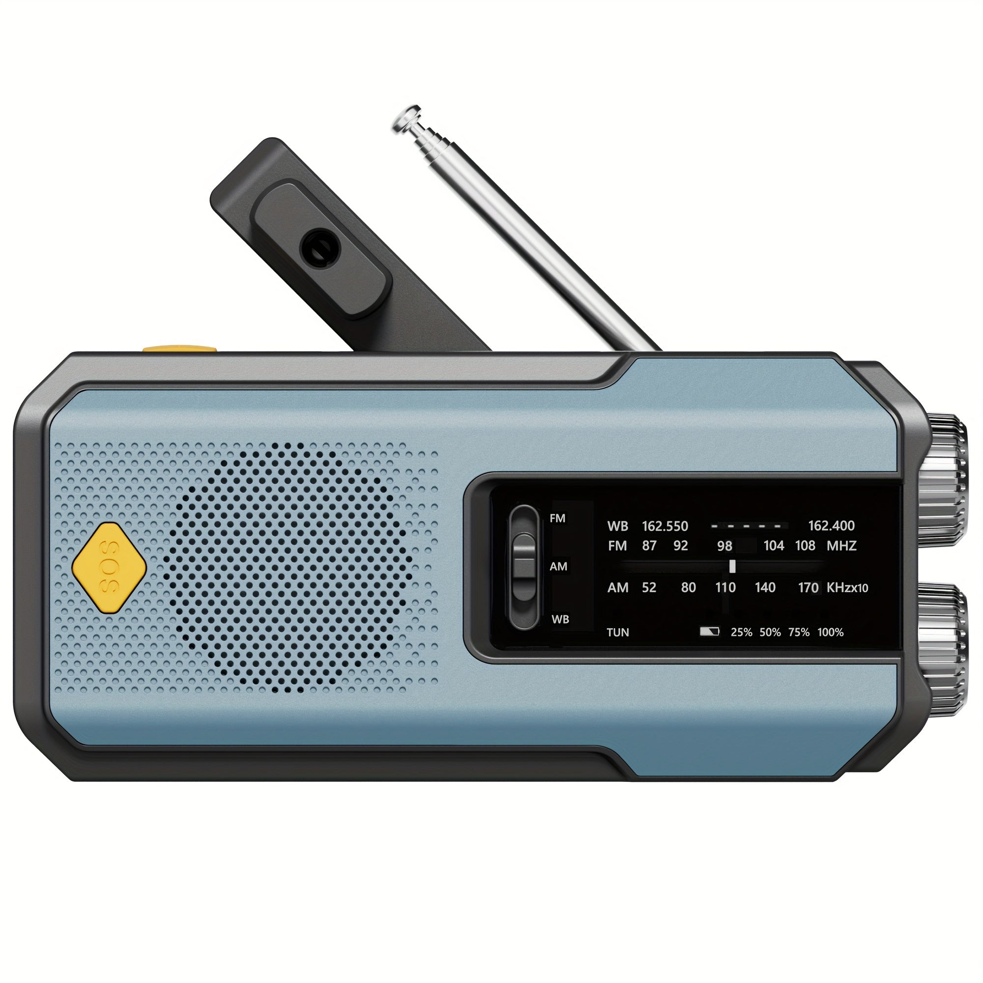 Daykit Portable AM/FM Radio – With Solar Panel and Flashlight