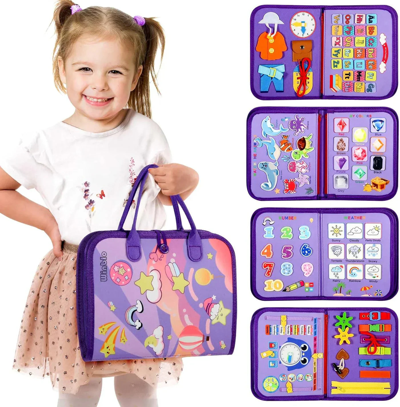 Montessori Press Board for Toddlers – Educational Sensory Activity Book (2-4 Years)