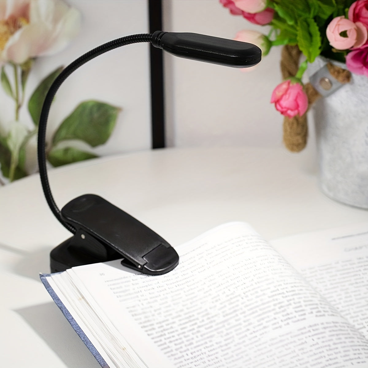 Flexible Clip Lamp - Portable Reading Light with Adjustable Neck for Home or Travel