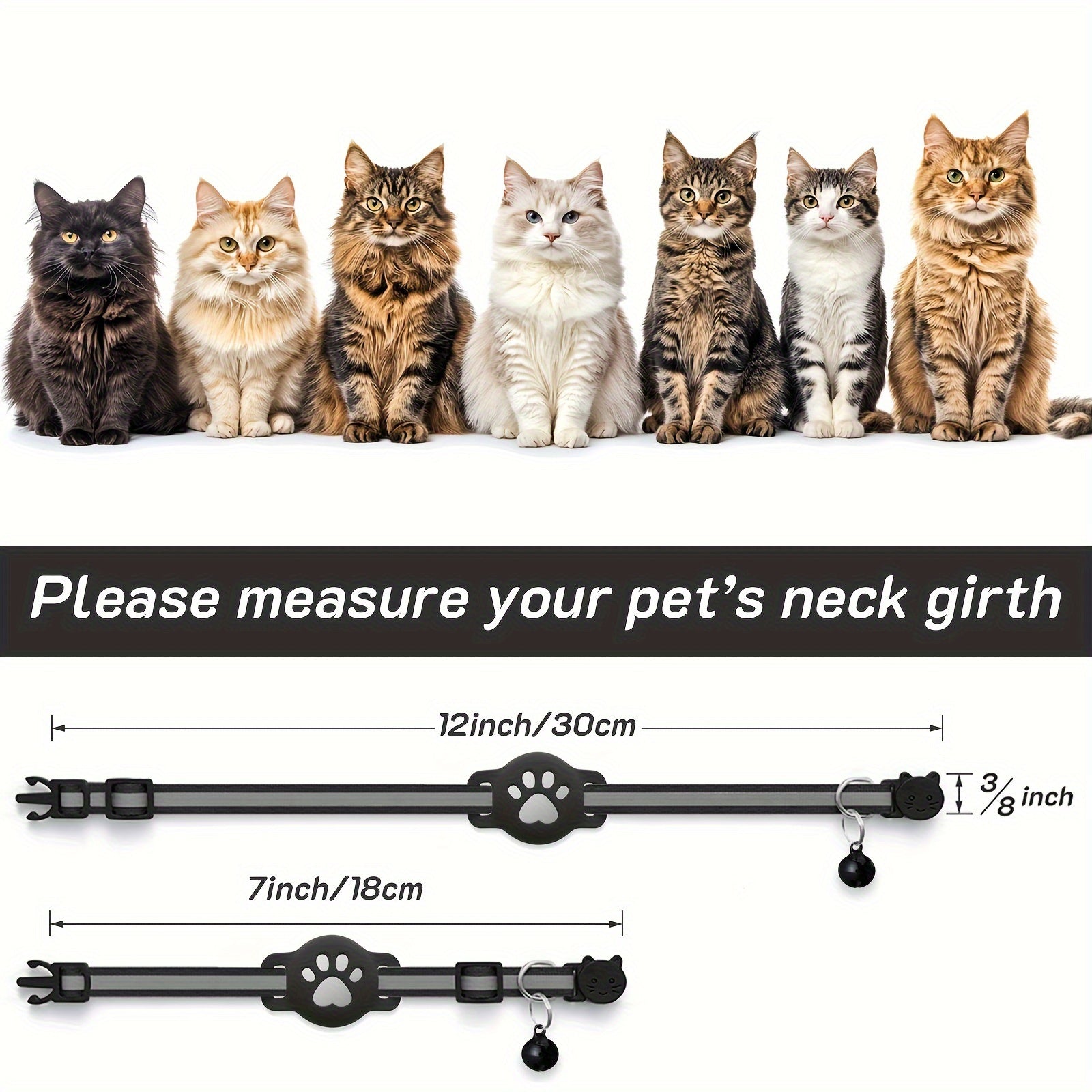 Cat Collar with Safety Buckle and Bell – Adjustable for Cats of Various Sizes