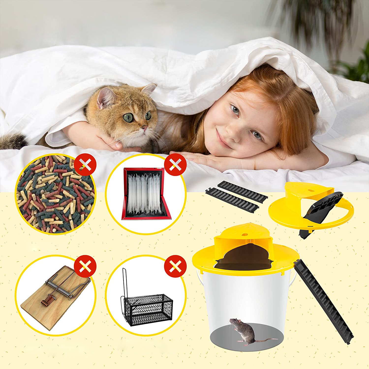 Humane Mouse Trap – Bucket Lid with Safe Release & Universal Fit