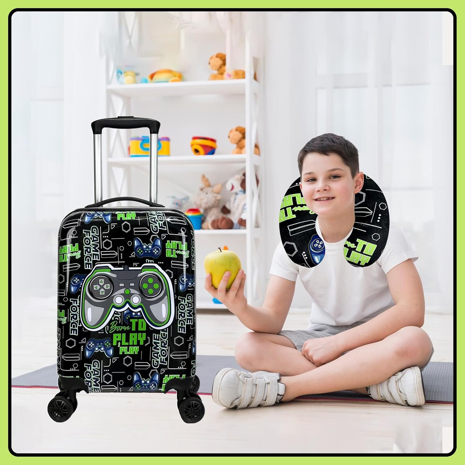 Kids' Hard Shell Cabin Luggage Set with Spinner Wheels – 40 cm
