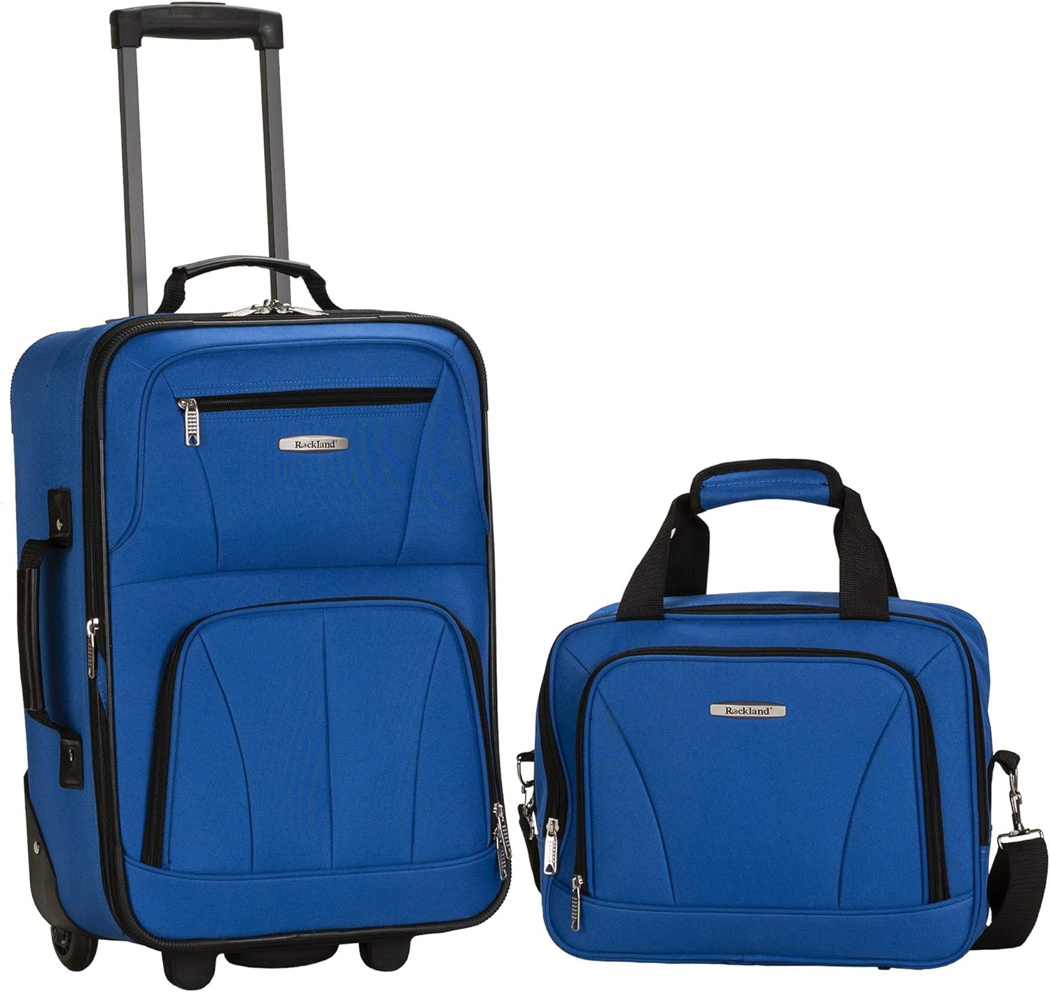 2-Piece Softside Upright Luggage Set with Cabin Bag & Smooth-Running Wheels