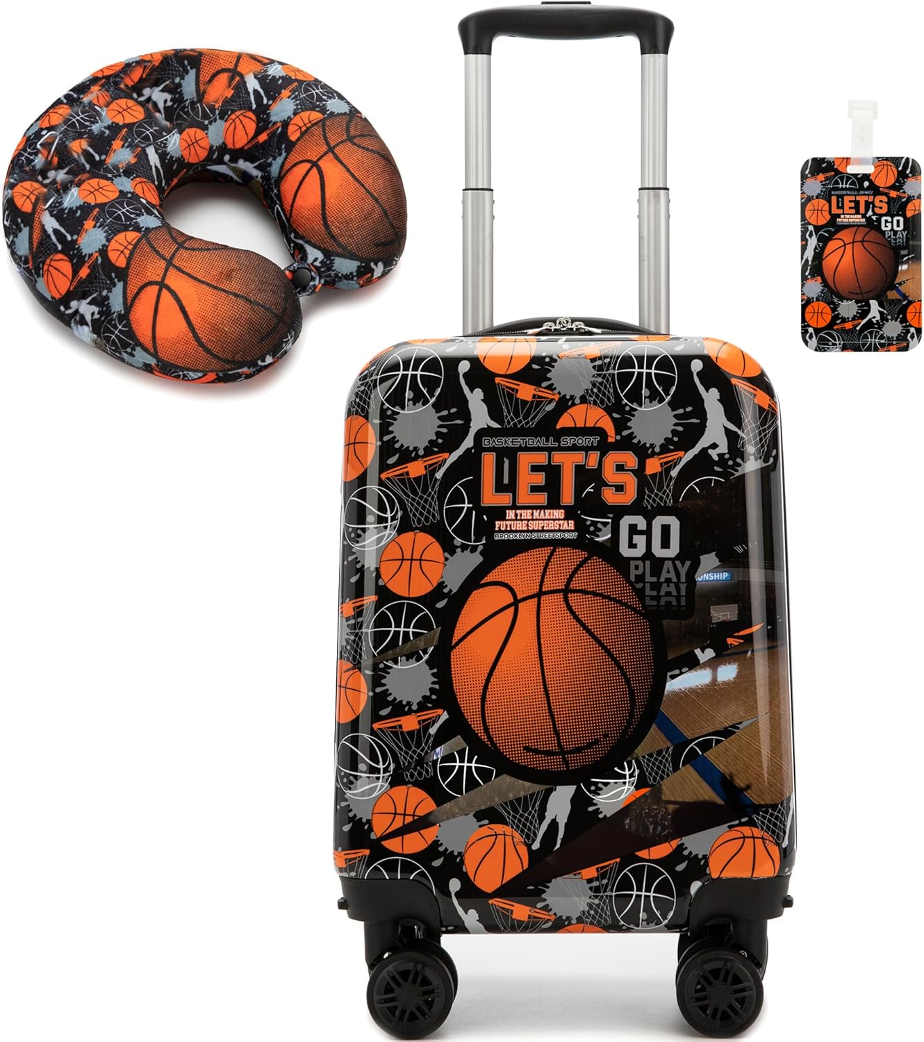 Kids' Hard Shell Cabin Luggage Set with Spinner Wheels – 40 cm