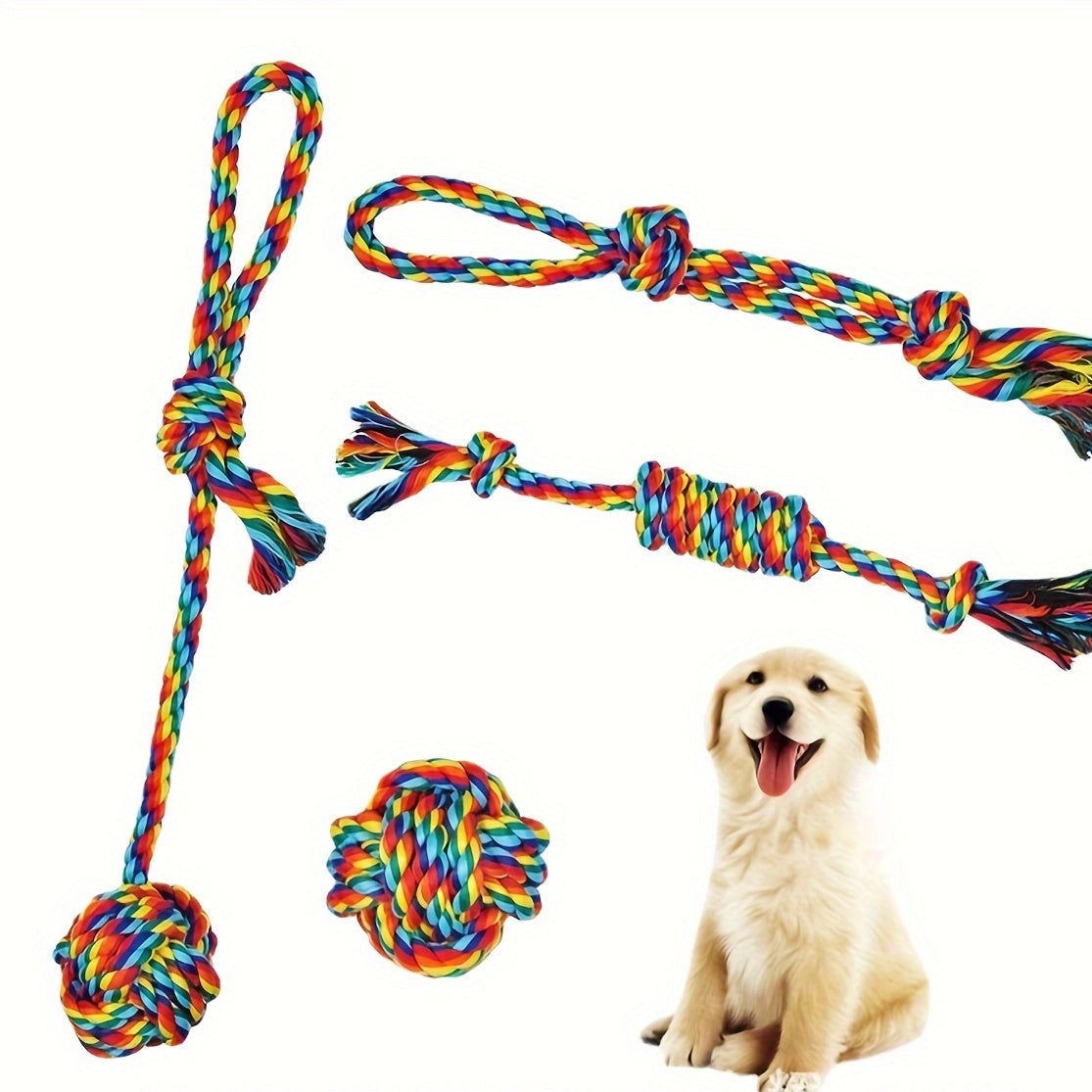 4-Piece Dog Toy Set – Ideal for Chewing, Biting, and Playtime