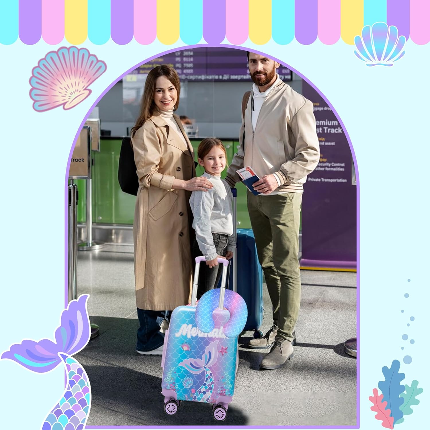 Kids' Hard Shell Cabin Luggage Set with Spinner Wheels – 40 cm