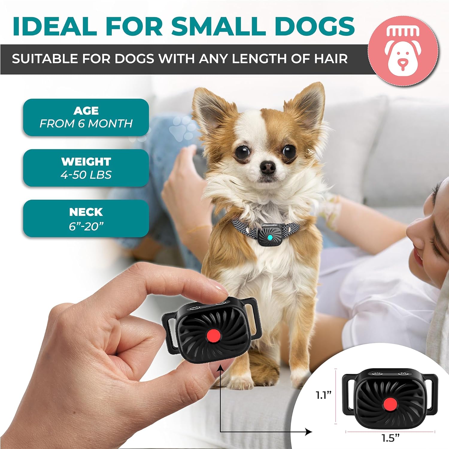 BarkEase Anti-Bark Collar | For Small Dogs