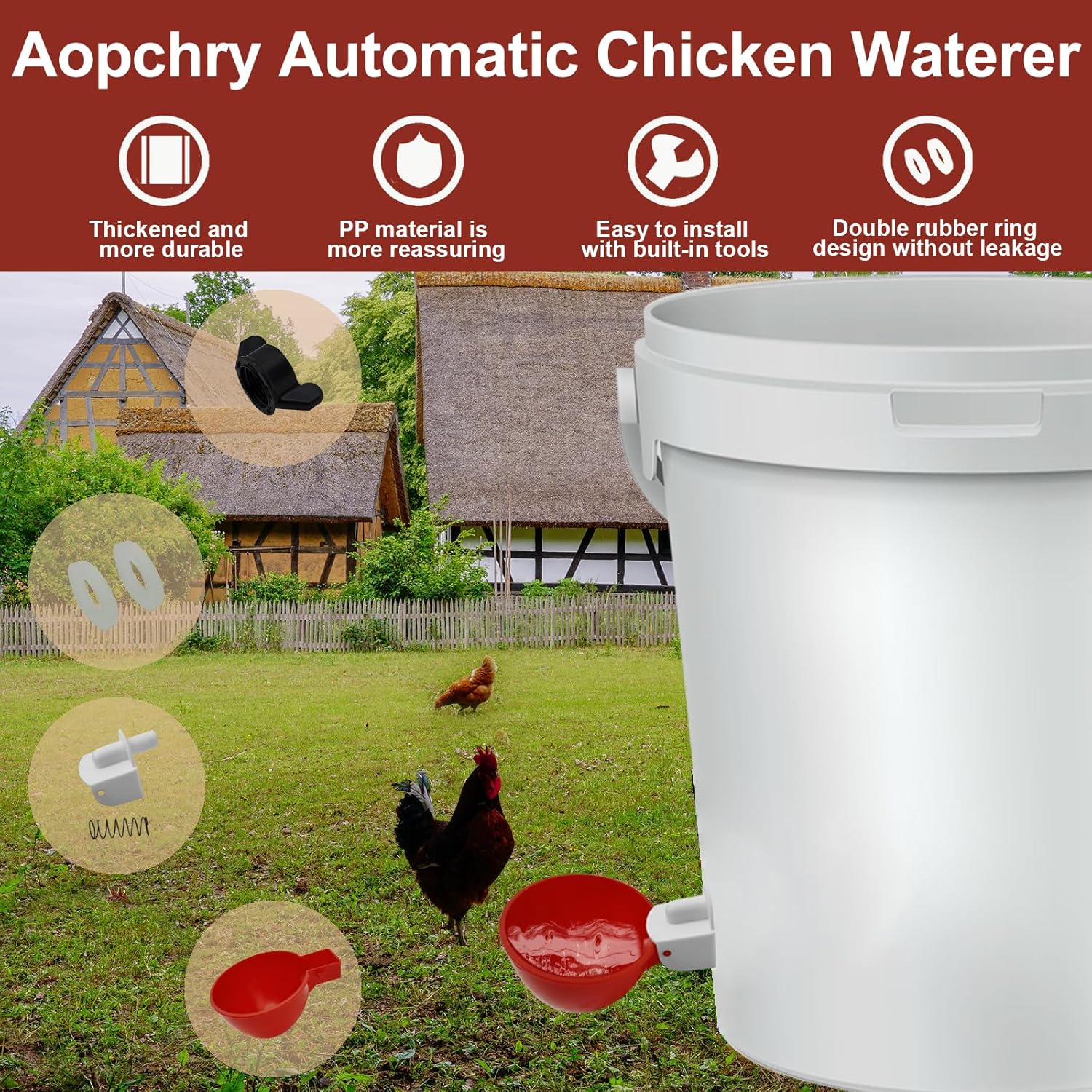 Set of 10 Chicken Drinkers – Practical and Efficient