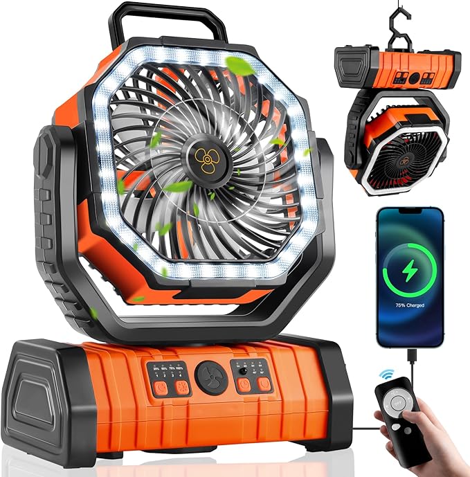 Camping Fan - 3-in-1 - LED - Wireless