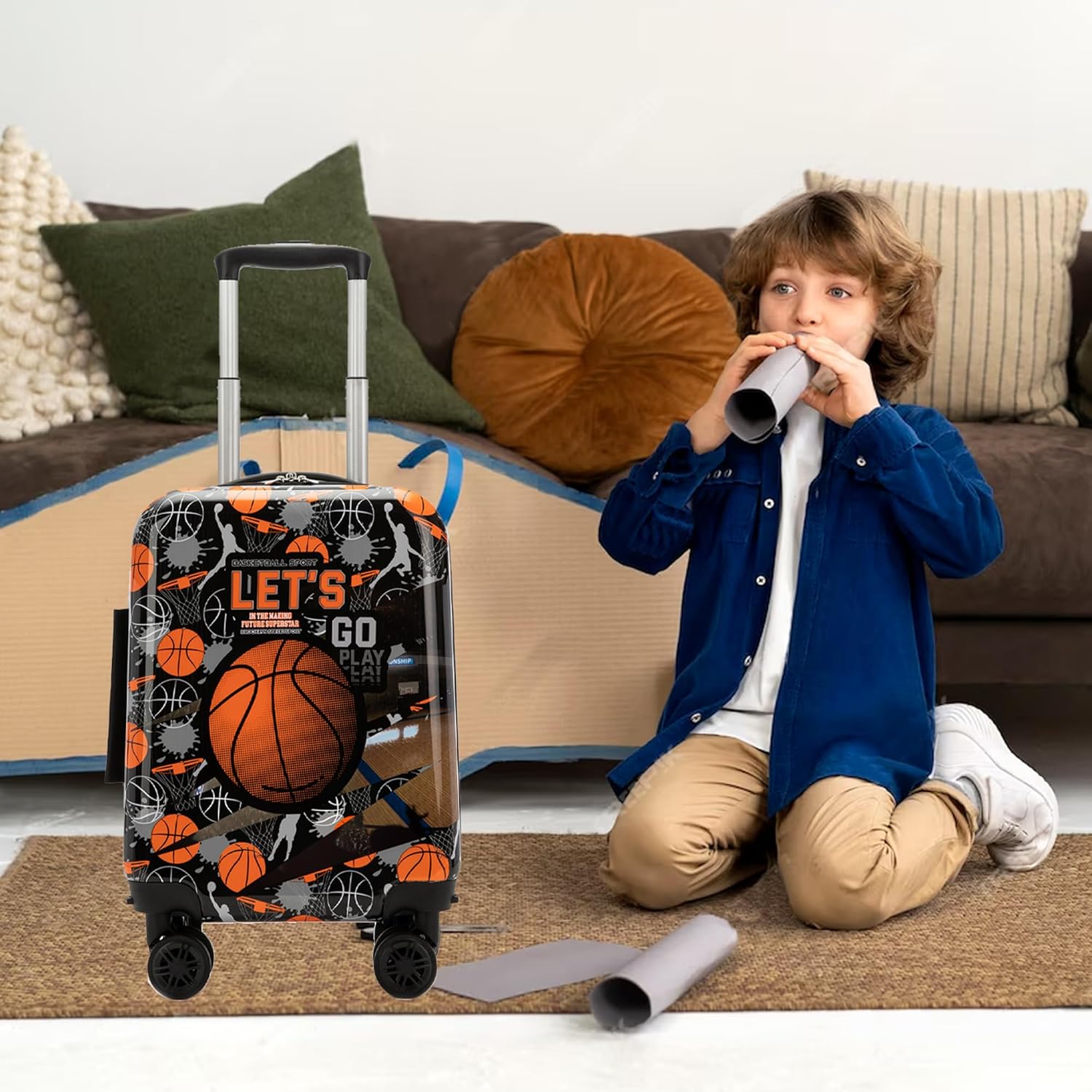 Kids' Hard Shell Cabin Luggage Set with Spinner Wheels – 40 cm
