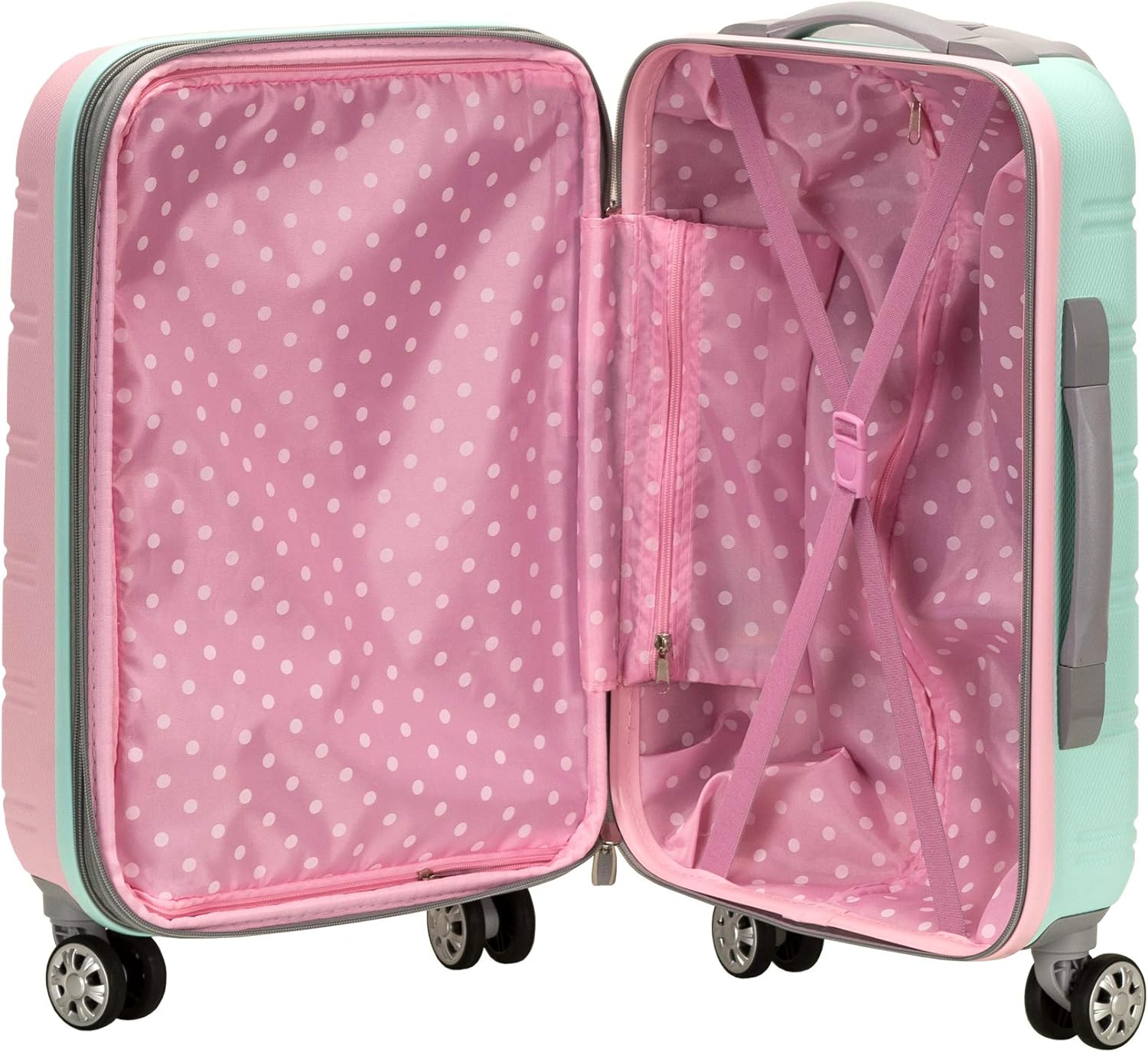 Lightweight Expandable Hard Shell Suitcase with Double Spinner Wheels – Cotton Candy