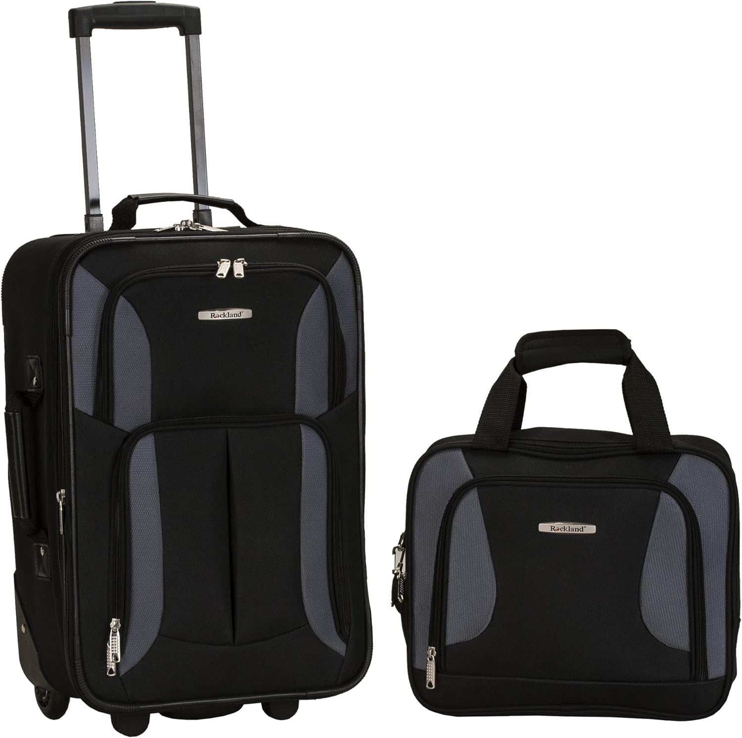 2-Piece Softside Upright Luggage Set with Cabin Bag & Smooth-Running Wheels