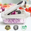 10-in-1 Vegetable Slicer with 8 Blades – Quick Cutting, Chopping, and Grating!